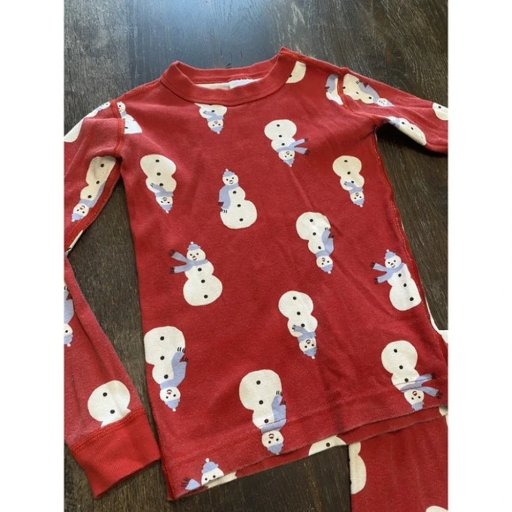 Hanna Andersson Long John Pajamas Christmas Red Snowman Cotton Size‎ 5